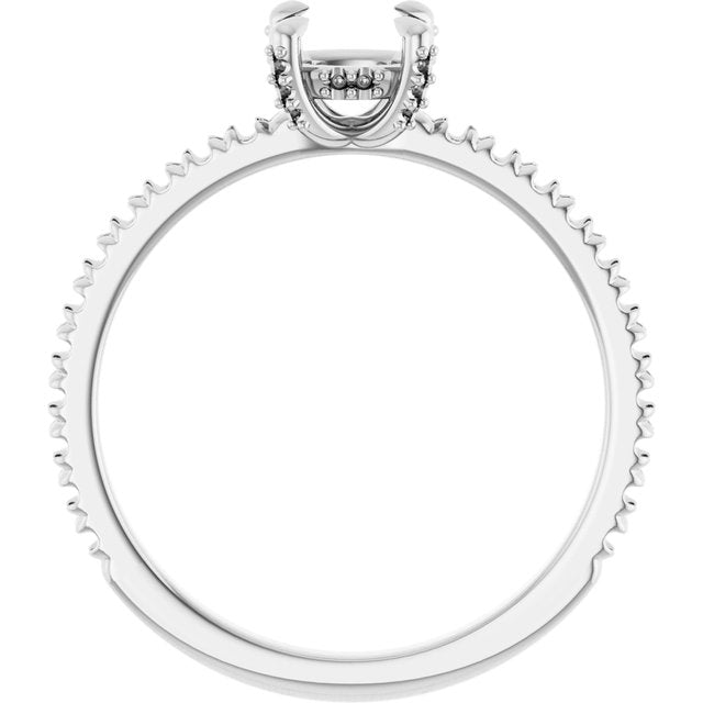 cushion-18K White gold