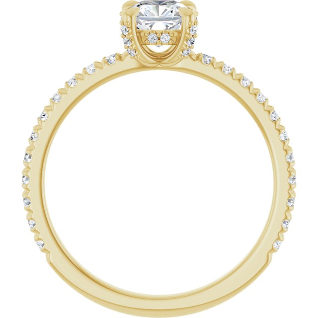 cushion-14K Yellow gold