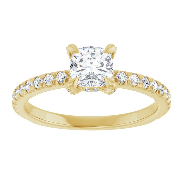 cushion-14K Yellow gold