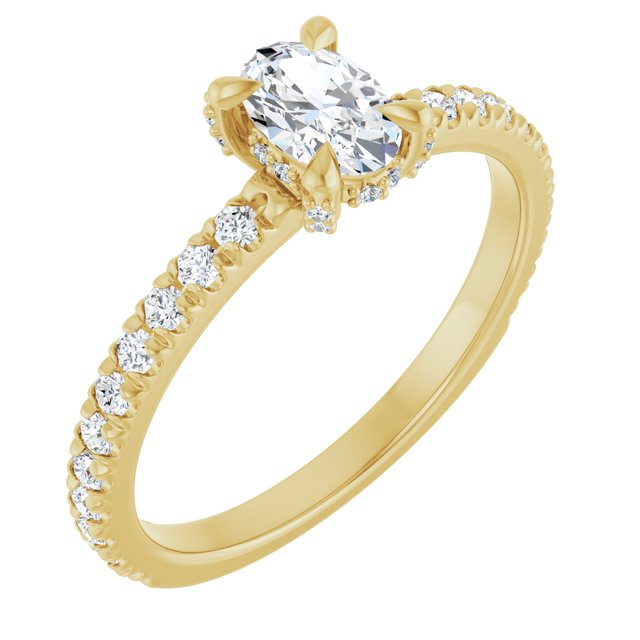 oval-14K Yellow gold