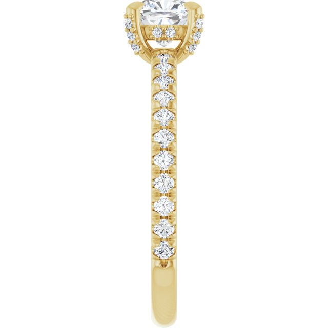 cushion-14K Yellow gold