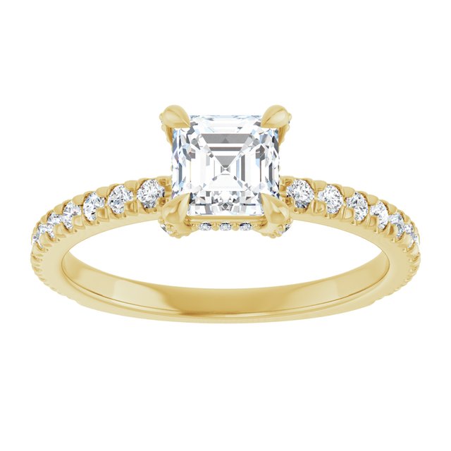 asscher-10K Yellow gold