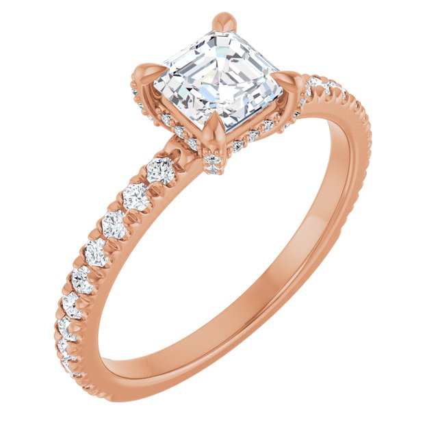 asscher-14K Rose gold