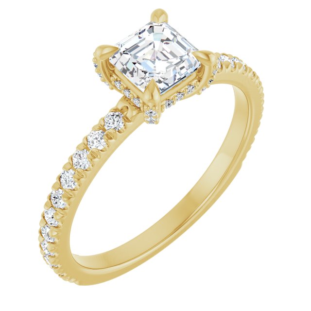 asscher-10K Yellow gold