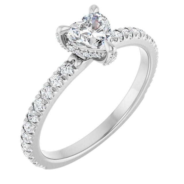 heart-14K White gold