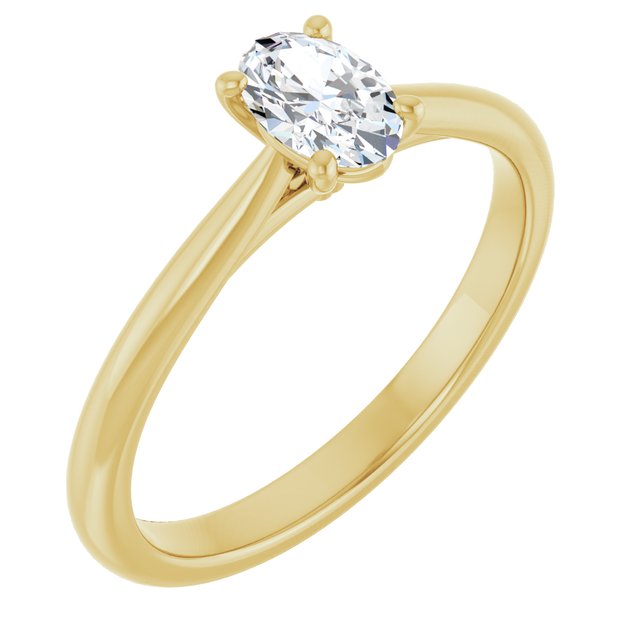 oval-14K Yellow gold