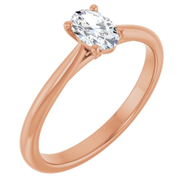 oval-14K Rose gold