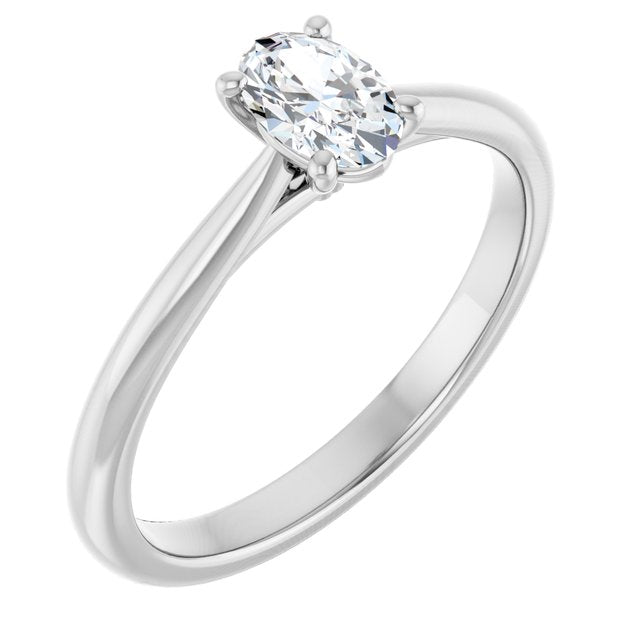 oval-14K White gold