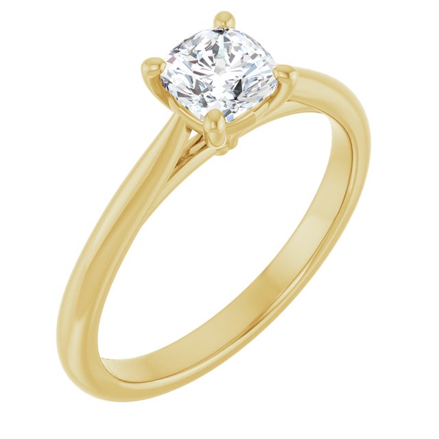 cushion-14K Yellow gold