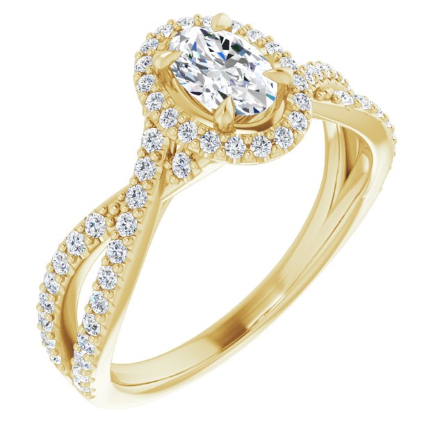 oval-14K Yellow gold