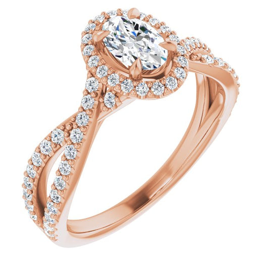 oval-10K Rose gold