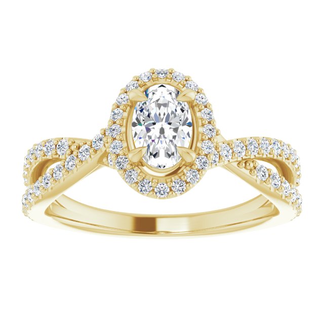 oval-10K Yellow gold