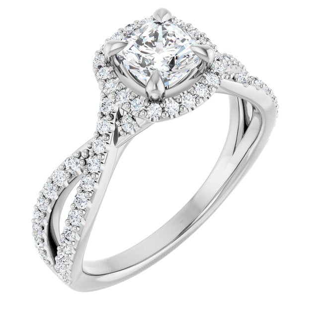 cushion-18K White gold