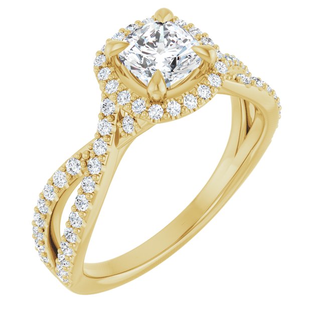 cushion-10K Yellow gold