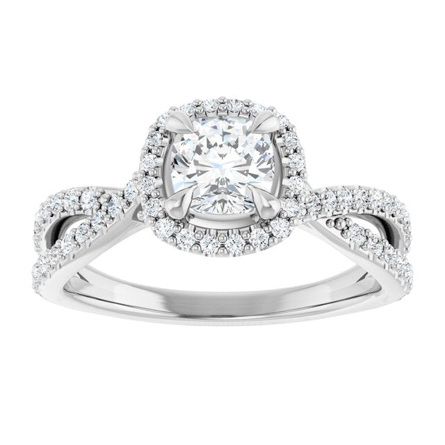 cushion-14K White gold