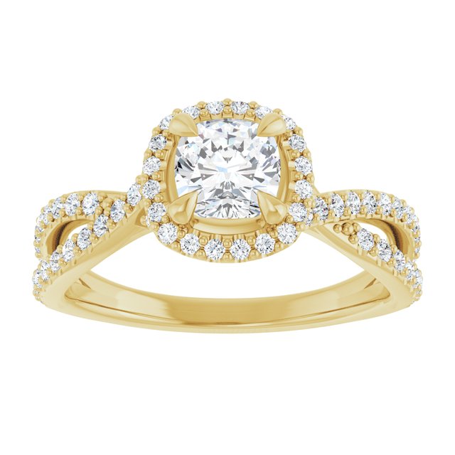 cushion-14K Yellow gold