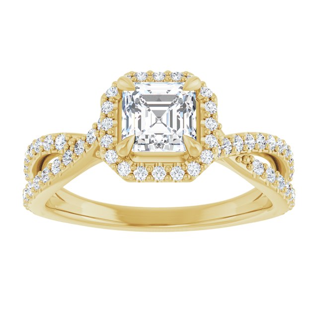 asscher-10K Yellow gold