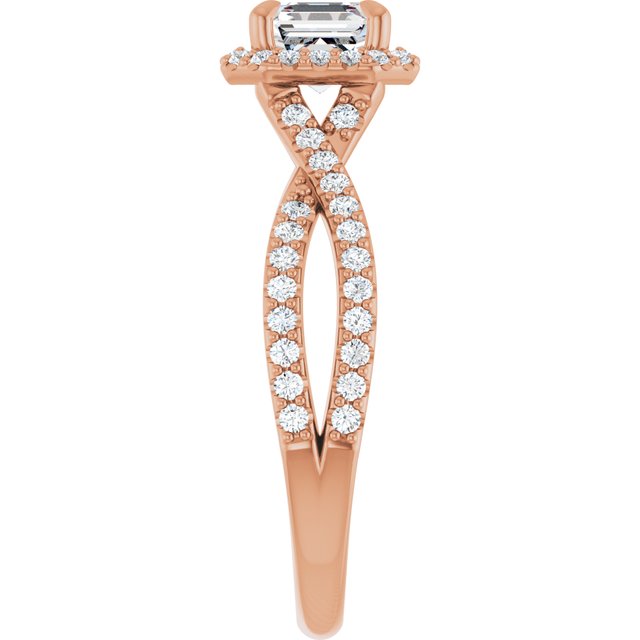 asscher-10K Rose gold