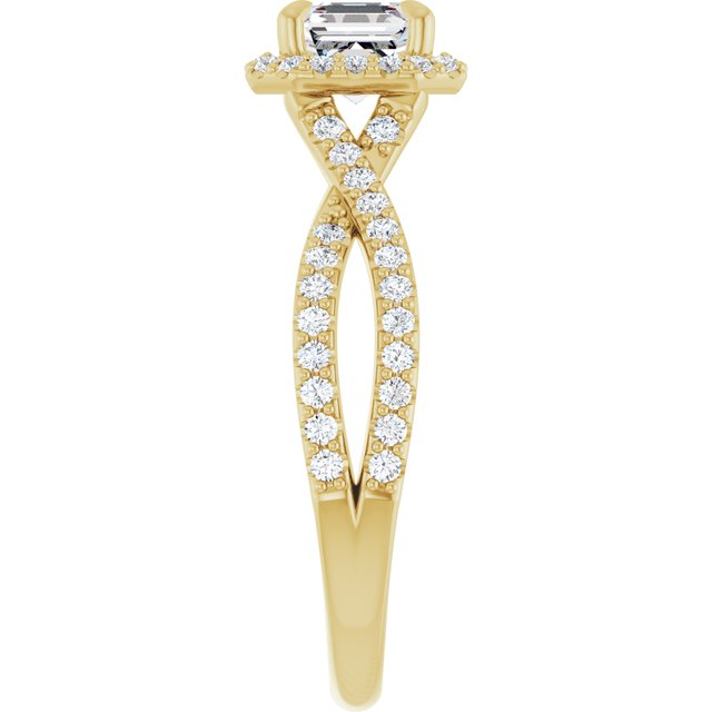 asscher-14K Yellow gold