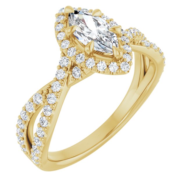 marquise-14K Yellow gold