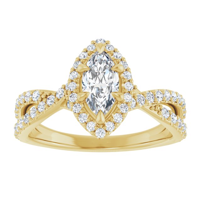 marquise-10K Yellow gold