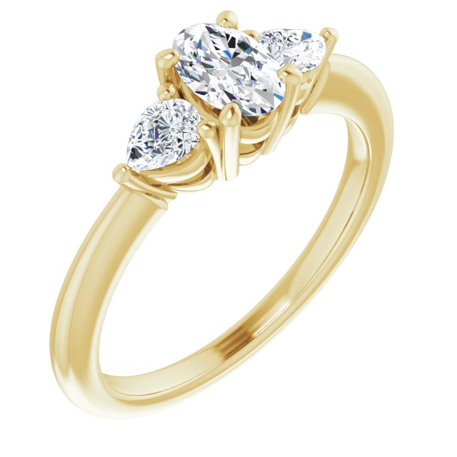 oval-18K Yellow gold