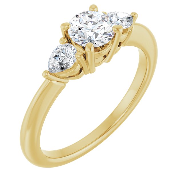 round-18K Yellow gold
