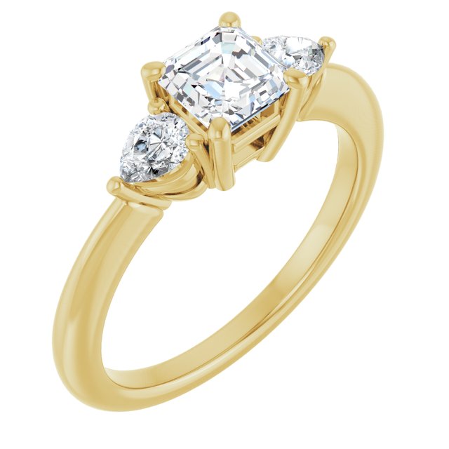 asscher-14K Yellow gold