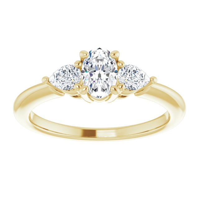 oval-14K Yellow gold