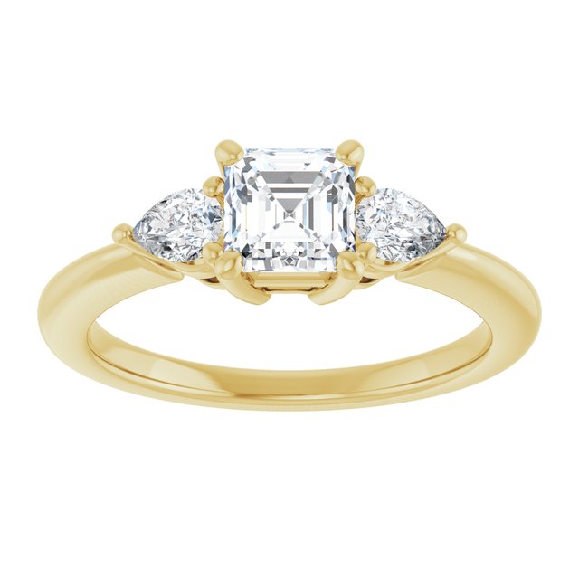 asscher-10K Yellow gold