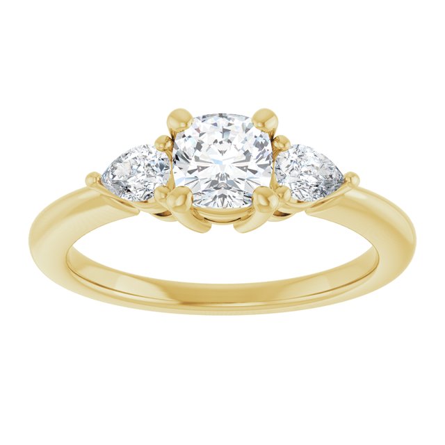 cushion-18K Yellow gold