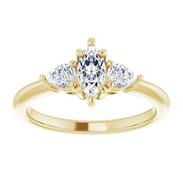 marquise-14K Yellow gold