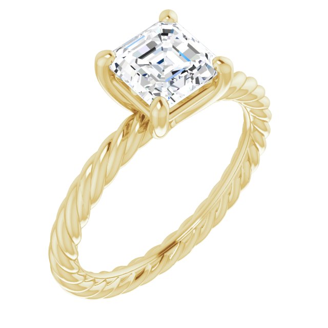 asscher-10K Yellow gold
