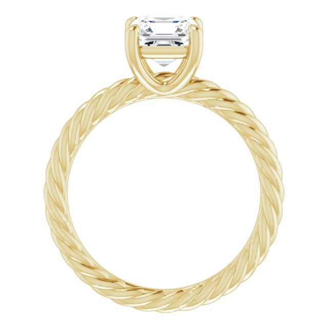 asscher-14K Yellow gold
