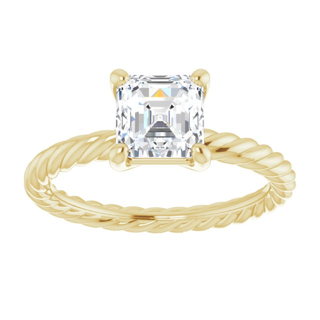 asscher-10K Yellow gold