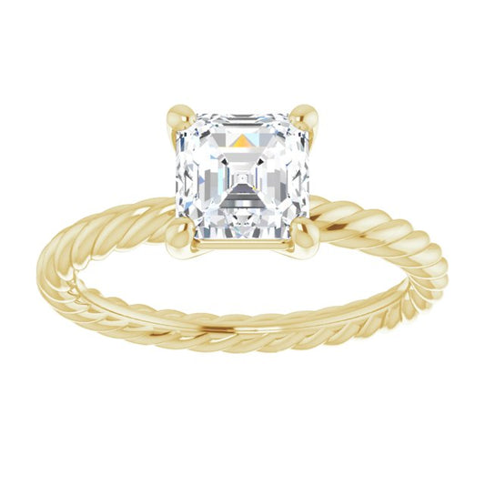 asscher-10K Yellow gold