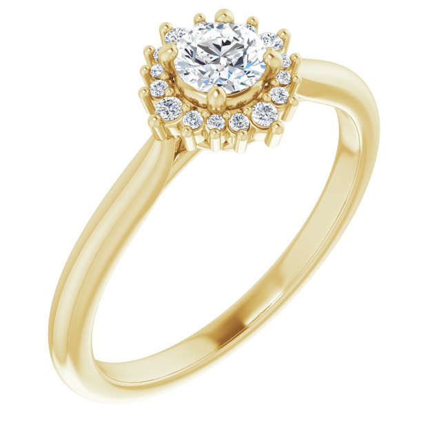 round-14K Yellow gold