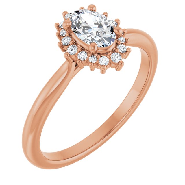oval-14K Rose gold