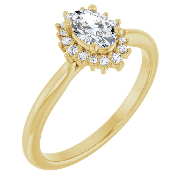 oval-14K Yellow gold