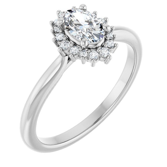 oval-14K White gold
