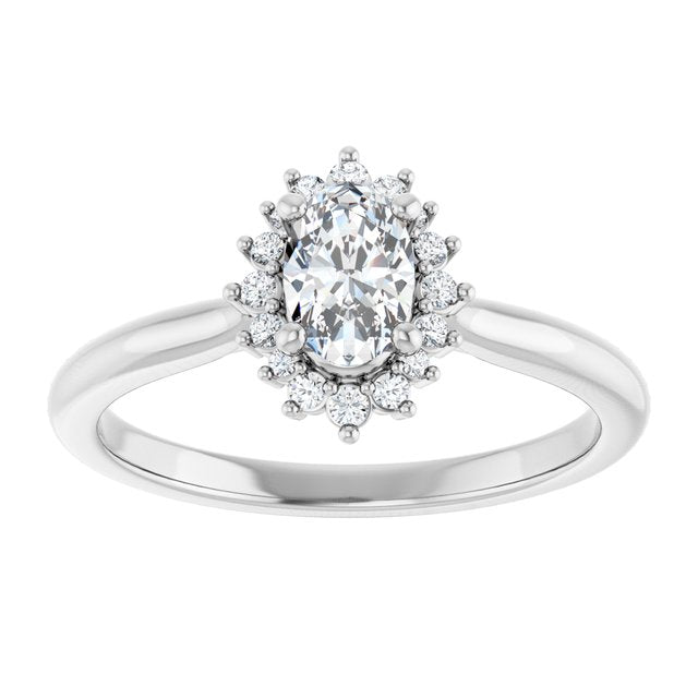 oval-14K White gold