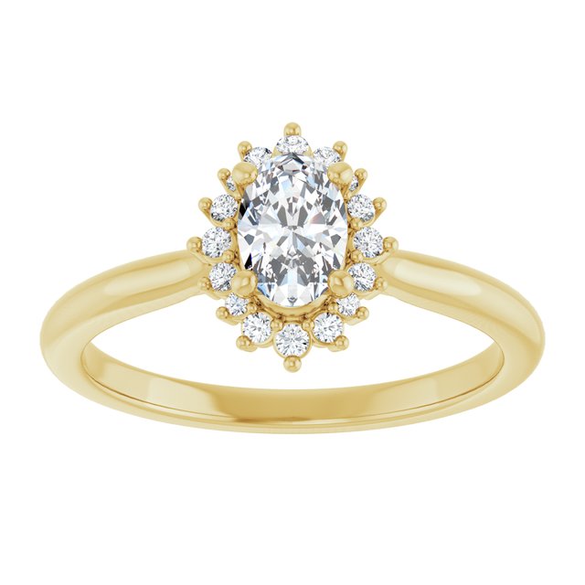 oval-14K Yellow gold