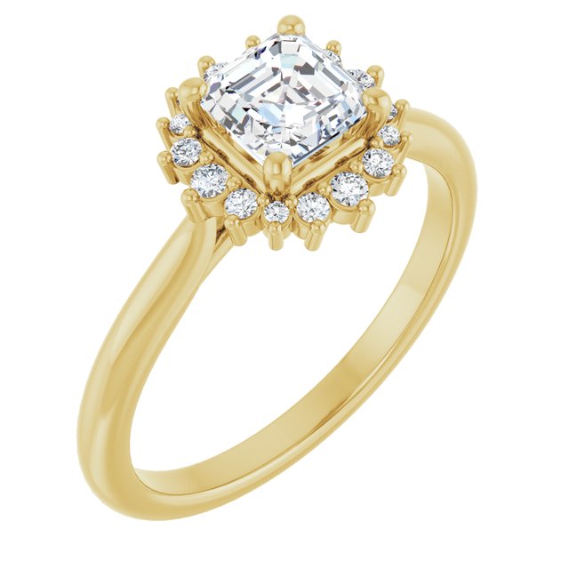 asscher-10K Yellow gold