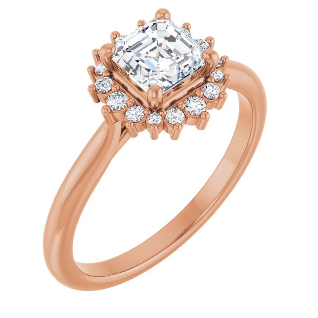 asscher-18K Rose gold