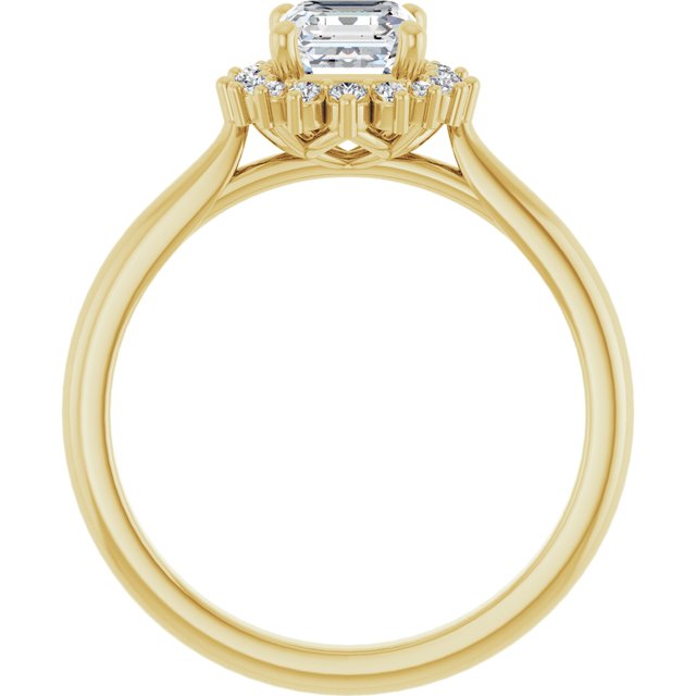 asscher-14K Yellow gold