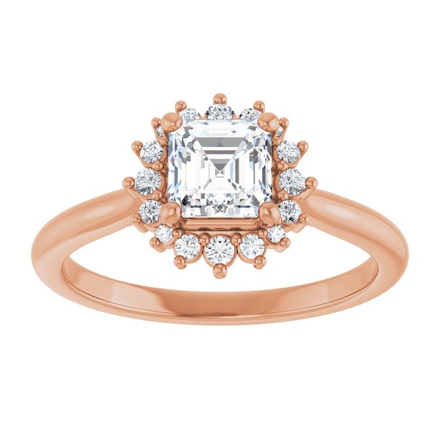 asscher-18K Rose gold