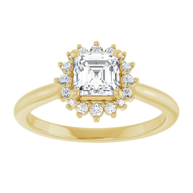 asscher-10K Yellow gold
