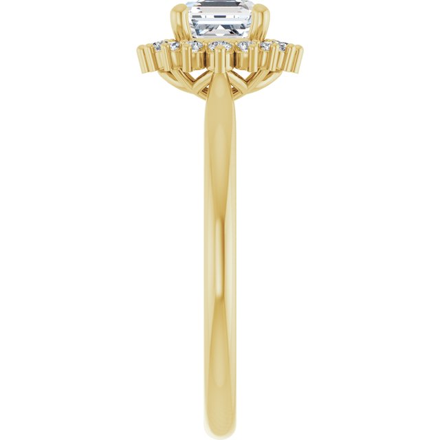 asscher-10K Yellow gold