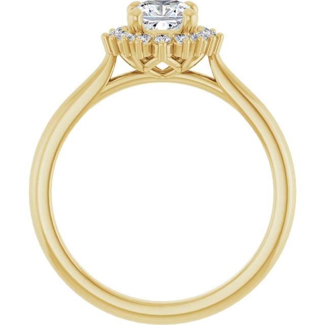 cushion-14K Yellow gold