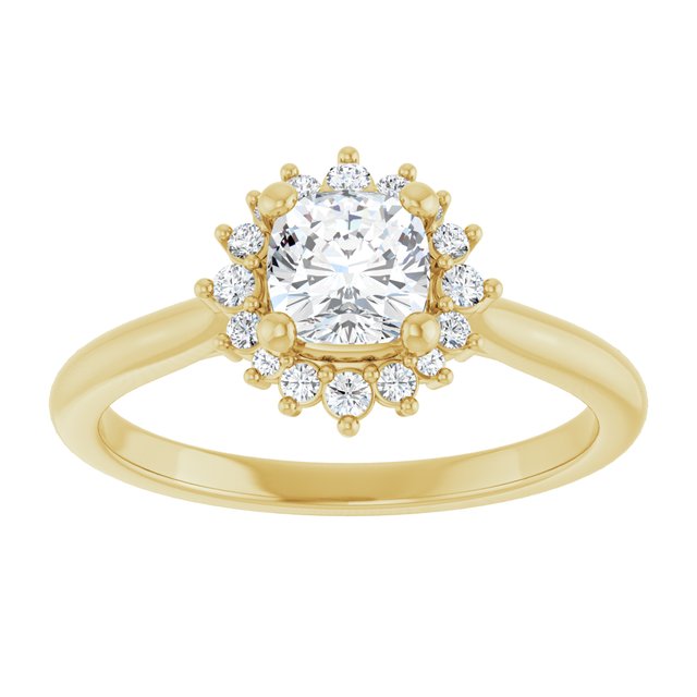 cushion-14K Yellow gold